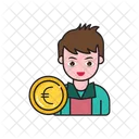 Euro Moneda Avatar Icono