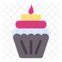 Cupcake De Cumpleanos Celebracion Postre Icono