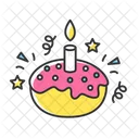 Pastel dulce de cumpleaños  Icono