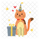 Cumpleanos Gato Gato Mascota Icono