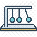 Newtons Cradle Cuna Pendulo Columpio Cuna Movimiento Oscilatorio Onda Vibratoria Oscilador Repetidamente Icono