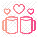Cup Valentines Day Romantic Icon