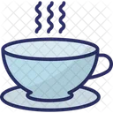 Eacup 뜨거운 차 컵과 접시 아이콘