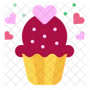 Cake Heart Muffin Icon