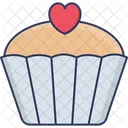 Cup Cake Muffin Heart Icon