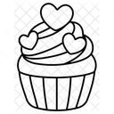 컵케이크 하트 사랑 발렌타인 아이콘