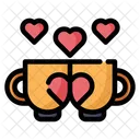 Cup Coffee Love And Romance Icon