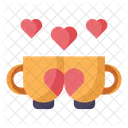 Cup Coffee Love And Romance Icon