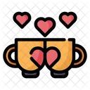 Cup Coffee Love And Romance Icon