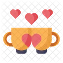 Cup Coffee Love And Romance Icon