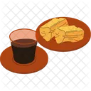 A Cup Of Coffee And Cassava Cassava Vegetable Icon