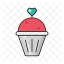 Cupcake Muffin Heart Icon