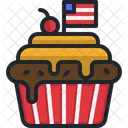 Cupcake Baked Bakery Muffin Usa Sweet Icon