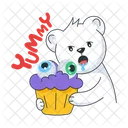 Cupcake Assustador Muffin Gostoso Cupcake De Halloween Ícone