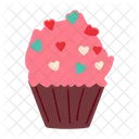 Saint Valentin Cupcake Coeur Icône