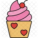 Cupcake De Corazon Postre Cupcake Icono