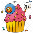 Halloween Cupcake Comida Icono