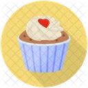 Cupcake De Vainilla Pastel De Crema Cupcake Icono