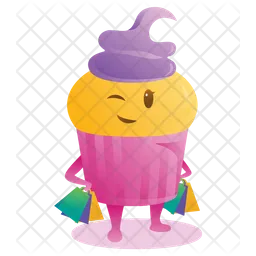 Cupcake Holding Shopping Bags  Icon