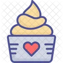 Cupcake Mit Cupcake Cupcake Mit Herz Dessert Symbol