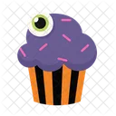 Cupcake monstre d'Halloween avec un seul œil  Icône