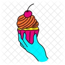 Ilustracao De Cupcake Vibrante Cupcake Comida Ícone