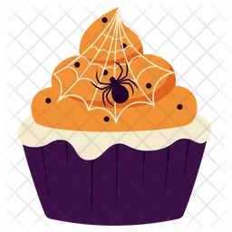 Cupcakes d'Halloween araignée  Icône