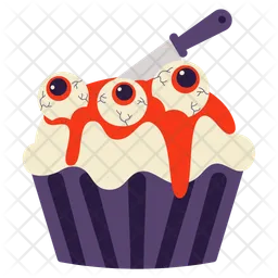 Cupcakes de halloween con ojos sangrientos  Icono