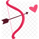Cupids Bow And Heart Arrow  Icon