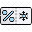 Cupon Vacaciones Copo De Nieve Icono