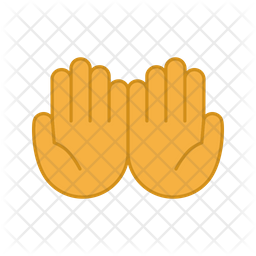 Cupped hands Icon - Download in Colored Outline Style