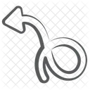 Wave Arrow Curly Arrow Curved Arrowhead Icon