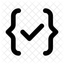 Curly Bracket Check Programming Coding Icon