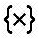 Curly Bracket Cross Code Coding Icône