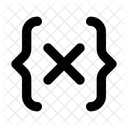 Curly Bracket Cross Programming Coding Icon
