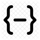 Curly Bracket Minus Programming Coding Icon