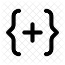 Curly Bracket Plus Code Coding Icon