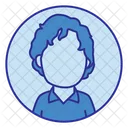 Curly Hair Boy  Icon