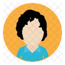 Curly Hair Boy  Icon