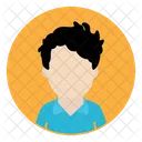 Curly Hair Boy  Icon