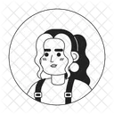 Curly hair latina girl relaxed smiling  アイコン
