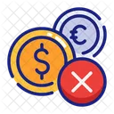 Currency Declined Rejected Transaction Icon