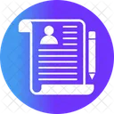 Curriculum Vitae Cv Escritura Icono