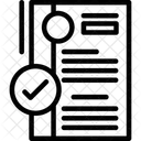 Currículum con marca de verificación  Icono