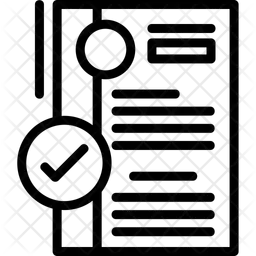 Currículum con marca de verificación  Icono