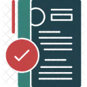 Curriculum Con Marca De Verificacion Aprobacion Verificacion Icono