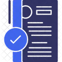 Curriculum Con Marca De Verificacion Aprobacion Verificacion Icono