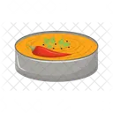 Currysuppe in Schüssel  Symbol