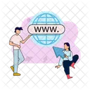 Sitio web, cursor con persona  Icono