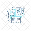 En Linea Tutorial Video Icono